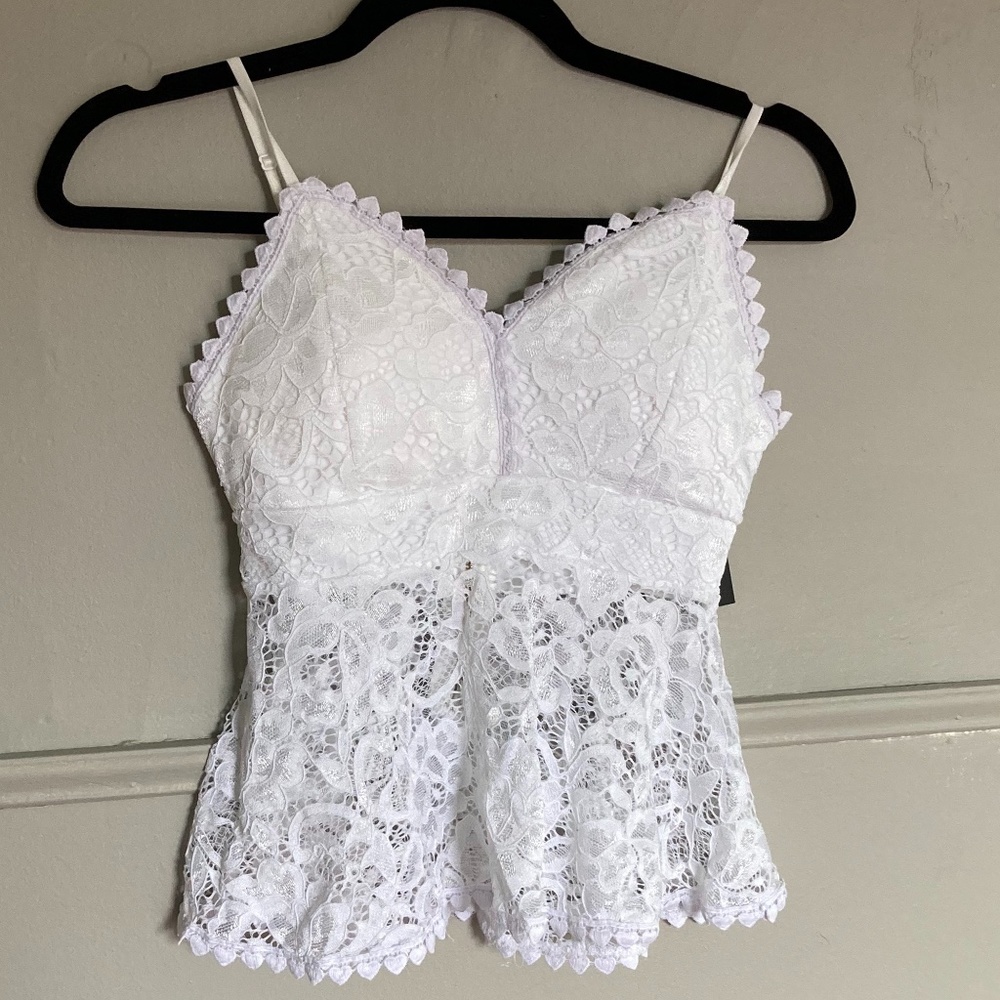 Urban Planet White Lace Babydoll Top
